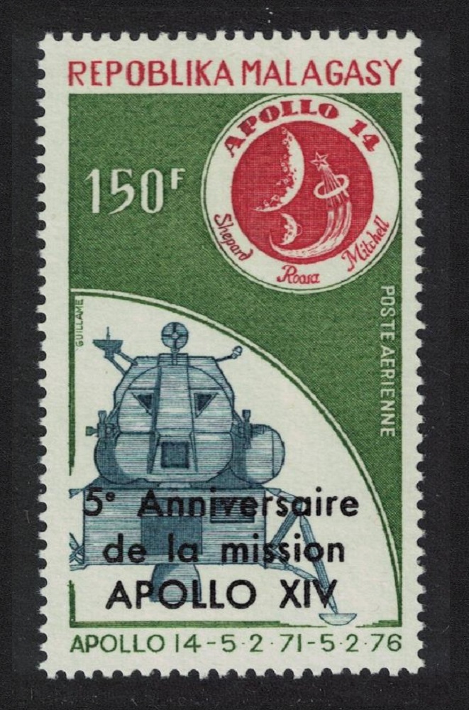 Malagasy Republic Overprint &#39;5e Anniversaire de la mission APOLLO XIV&#39; 1976 MNH SG#345 Sc#C157