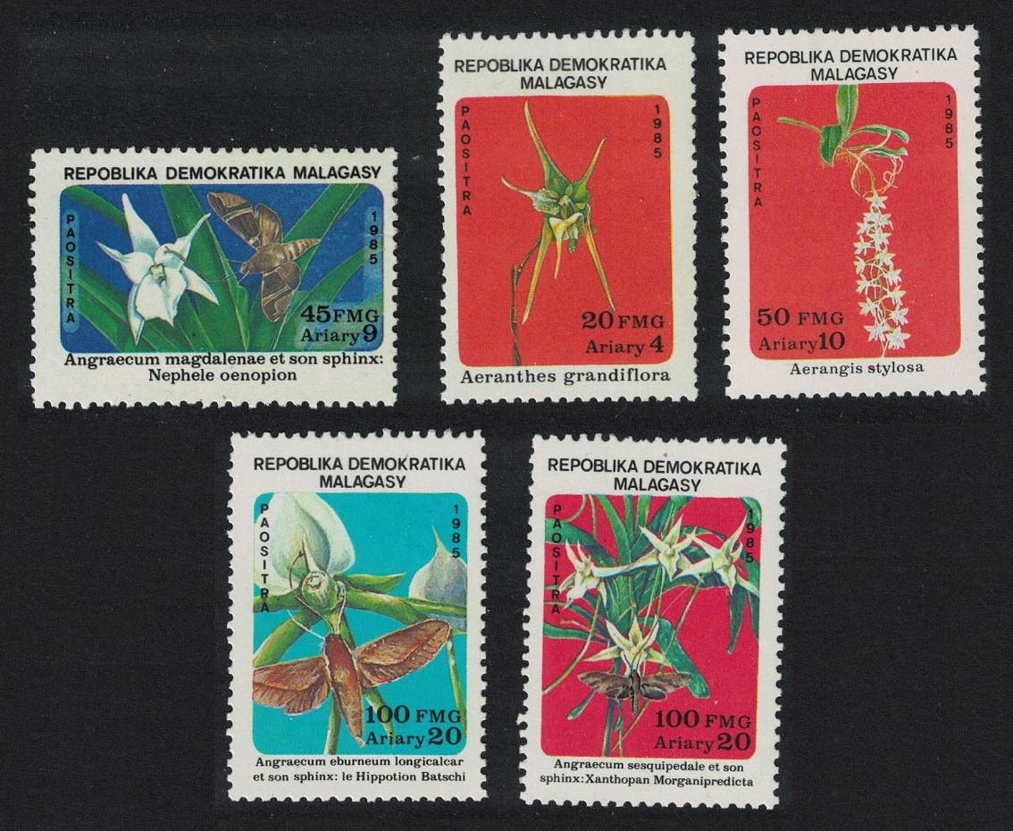 Malagasy Republic Butterflies Orchids 5v 1985 MNH SG#562-566 MI#999-1003