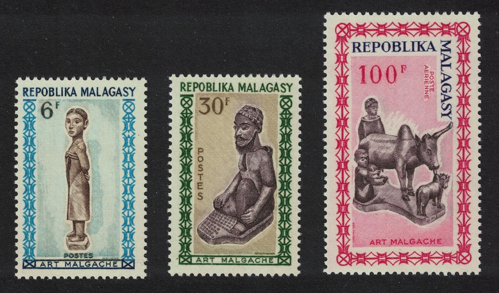 Malagasy Republic Art Statuettes 3v 1964 MNH SG#83-85