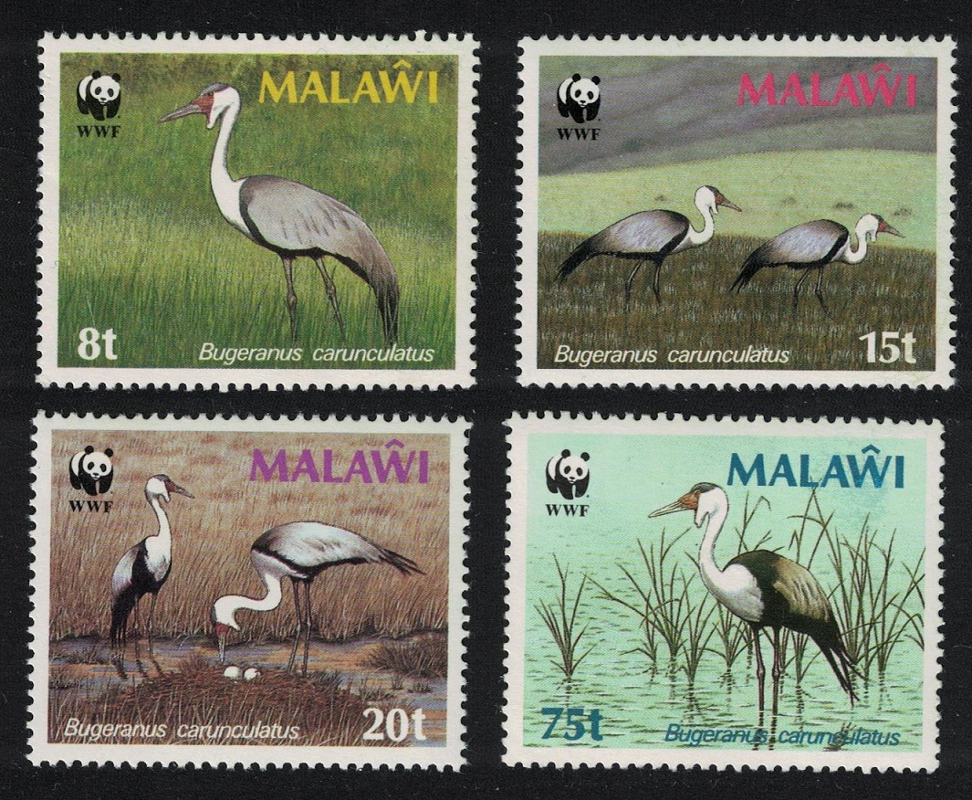 Malawi Wattled Crane Birds WWF 4v 1987 MNH SG#759-762 Sc#484-487