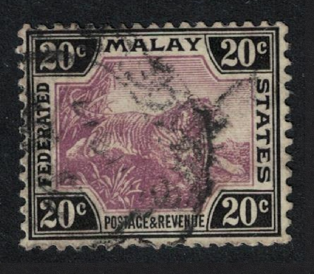 Malaya Federation Tiger 20c 1900 Canc SG#69