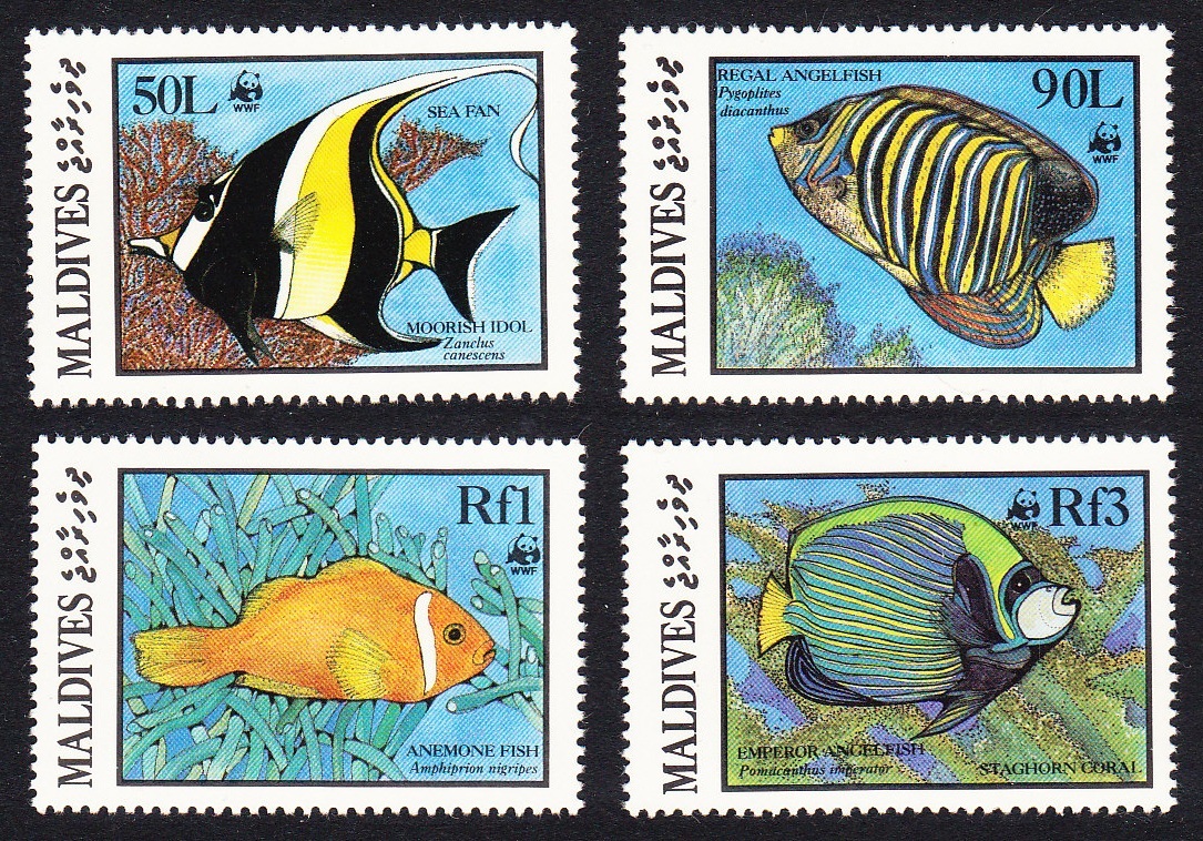 Maldives WWF Fish 4v 1986 MNH SG#1183=1187 MI#1198-1201 Sc#1185-1187+ 89