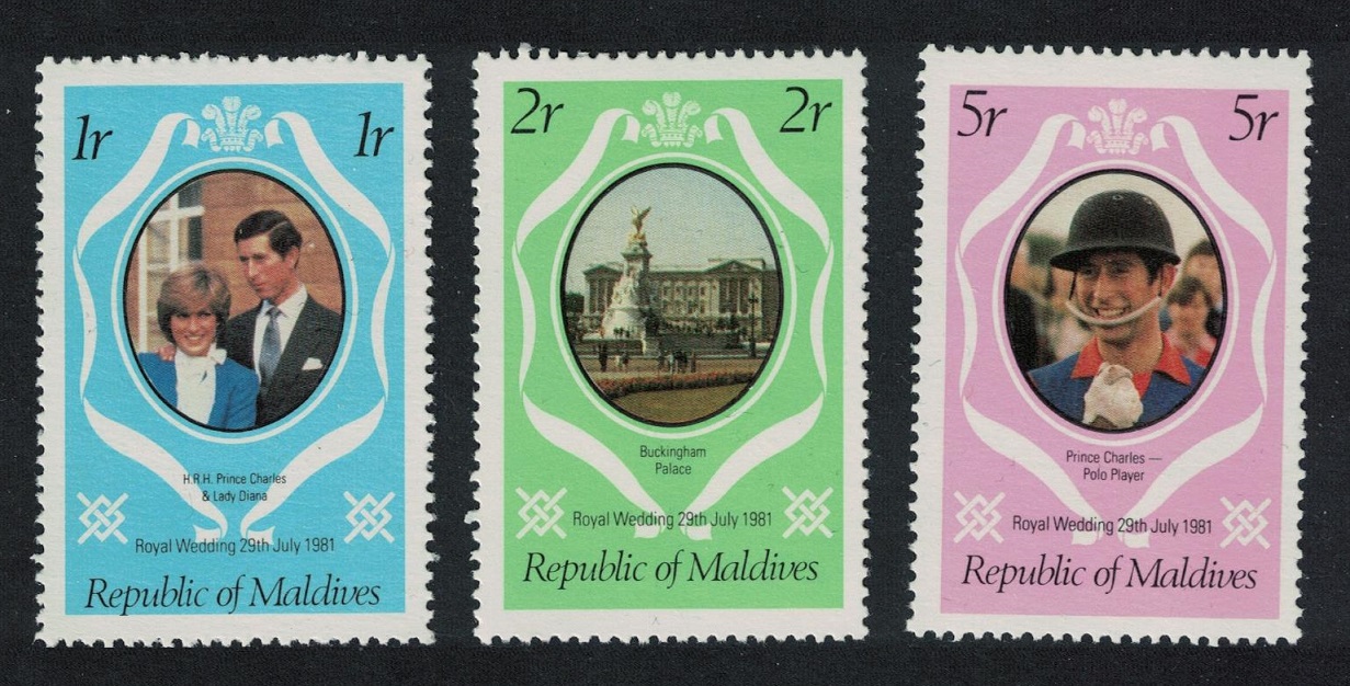 Maldives Charles and Diana Royal Wedding 3v 1981 MNH SG#918-920