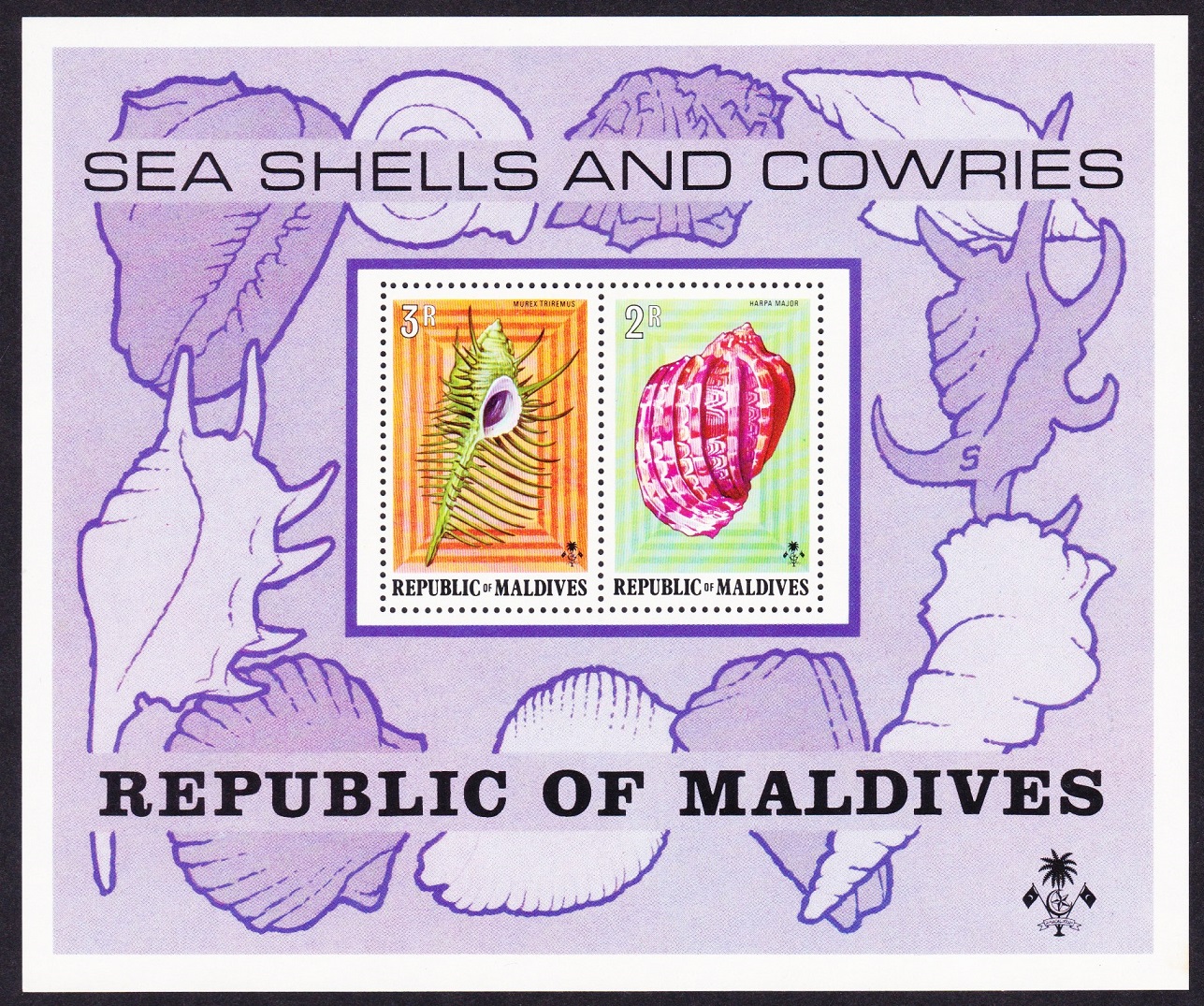 Maldives Sea Shells and Cowries MS 1975 MNH SG#MS552 Sc#541