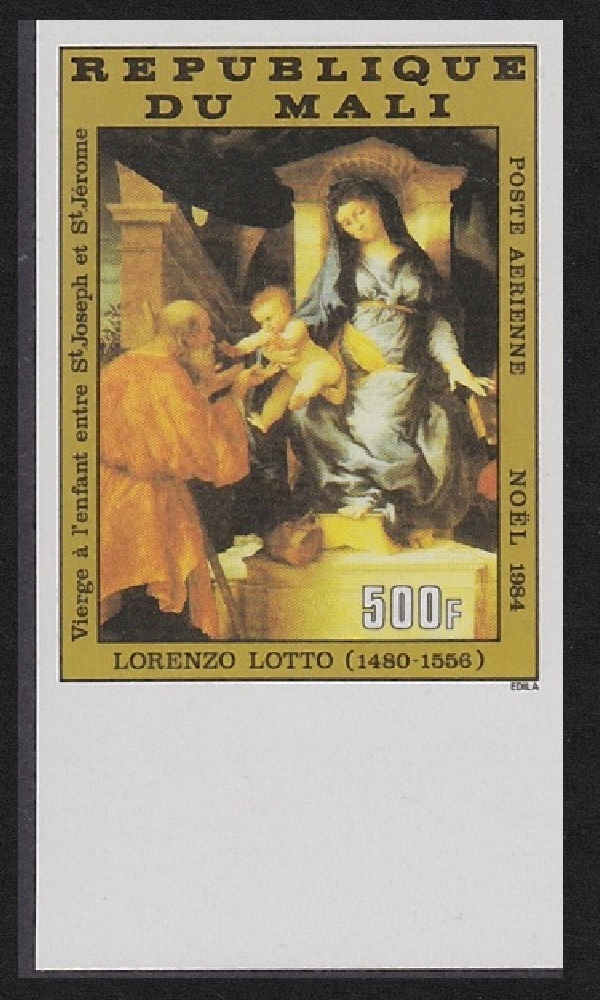 Mali &#39;Virgin and Child&#39; Lotto Christmas Imperf 1984 MNH SG#1059