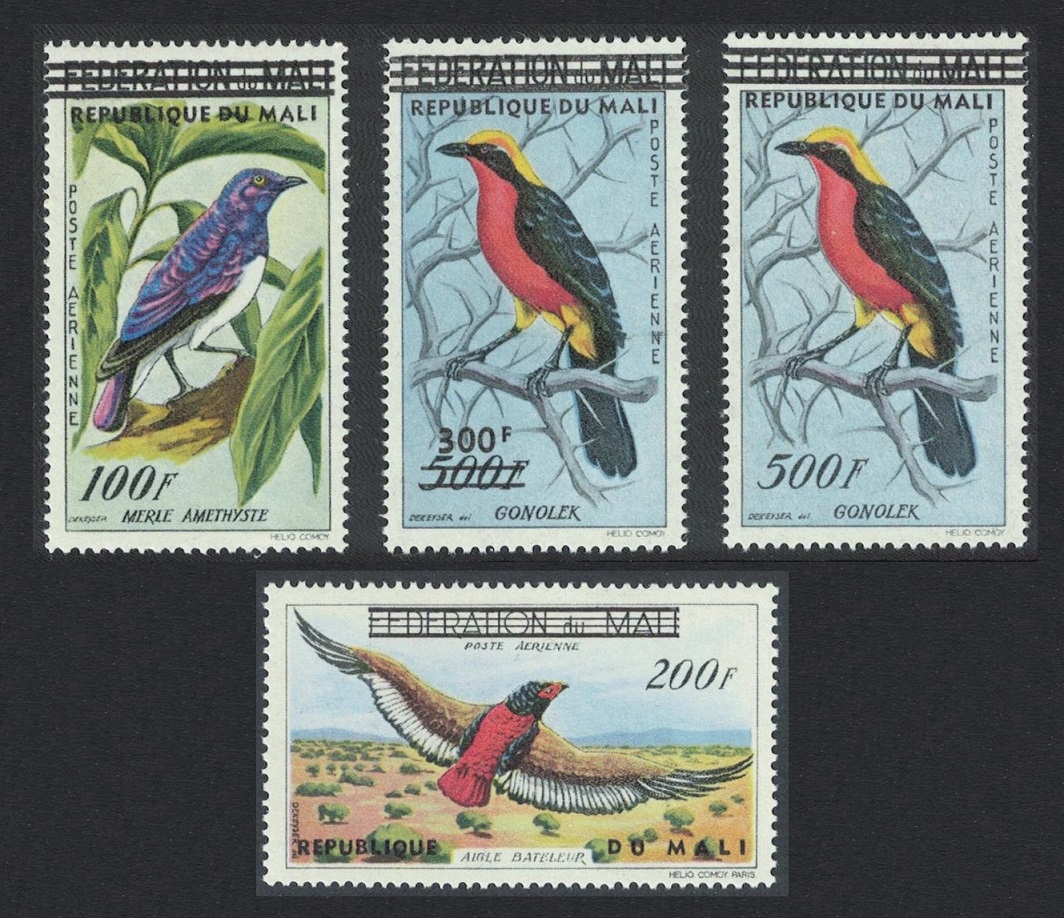 Mali Birds overprinted &#39;REPUBLIQUE DU MALI&#39; 4v 1960 MNH SG#17-20