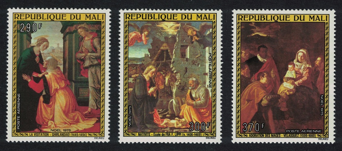 Mali Christmas Religious Paintings 3v 1975 MNH SG#516-518 Sc#C267-69