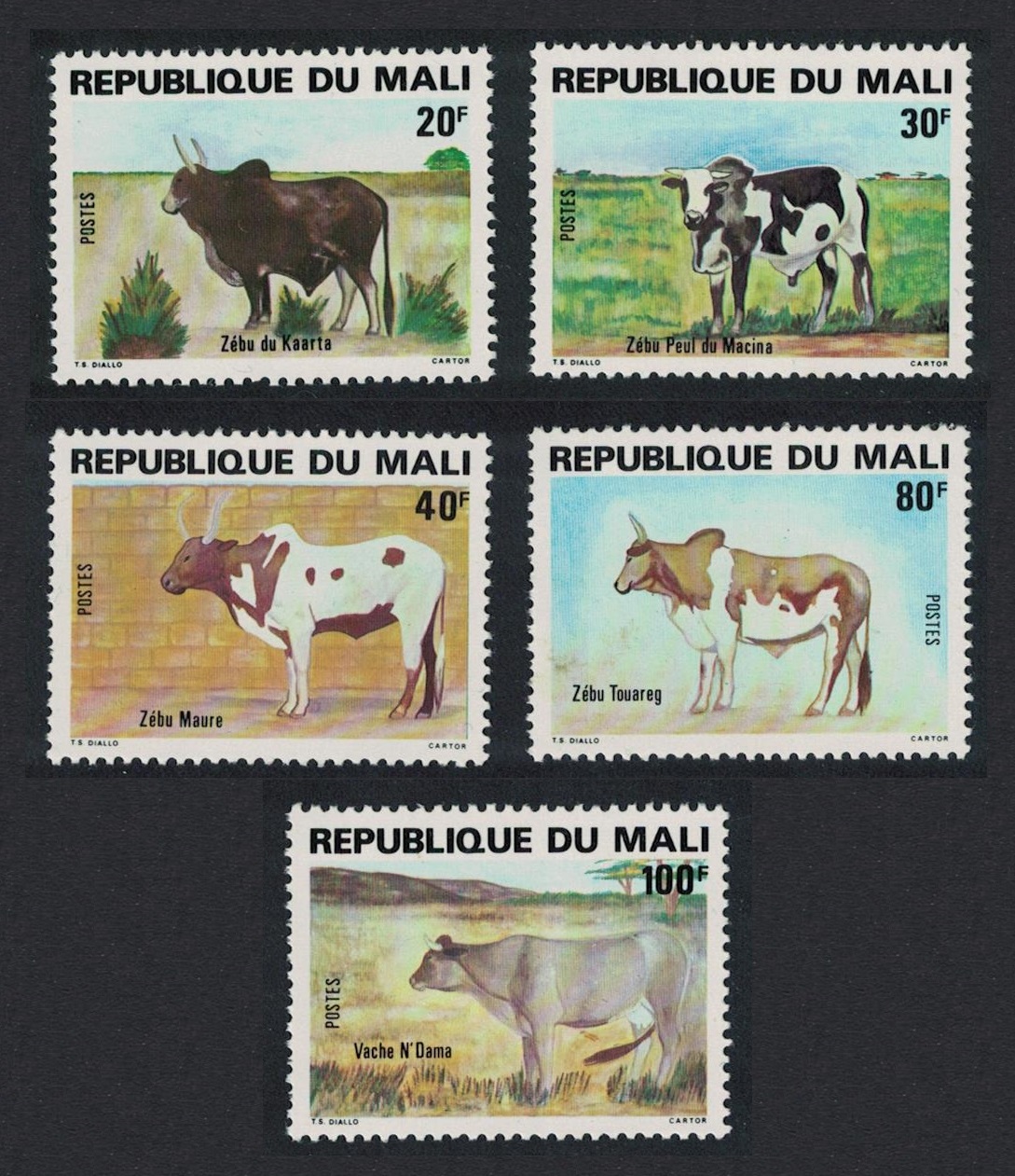 Mali Cattle 5v 1981 MNH SG#835-839