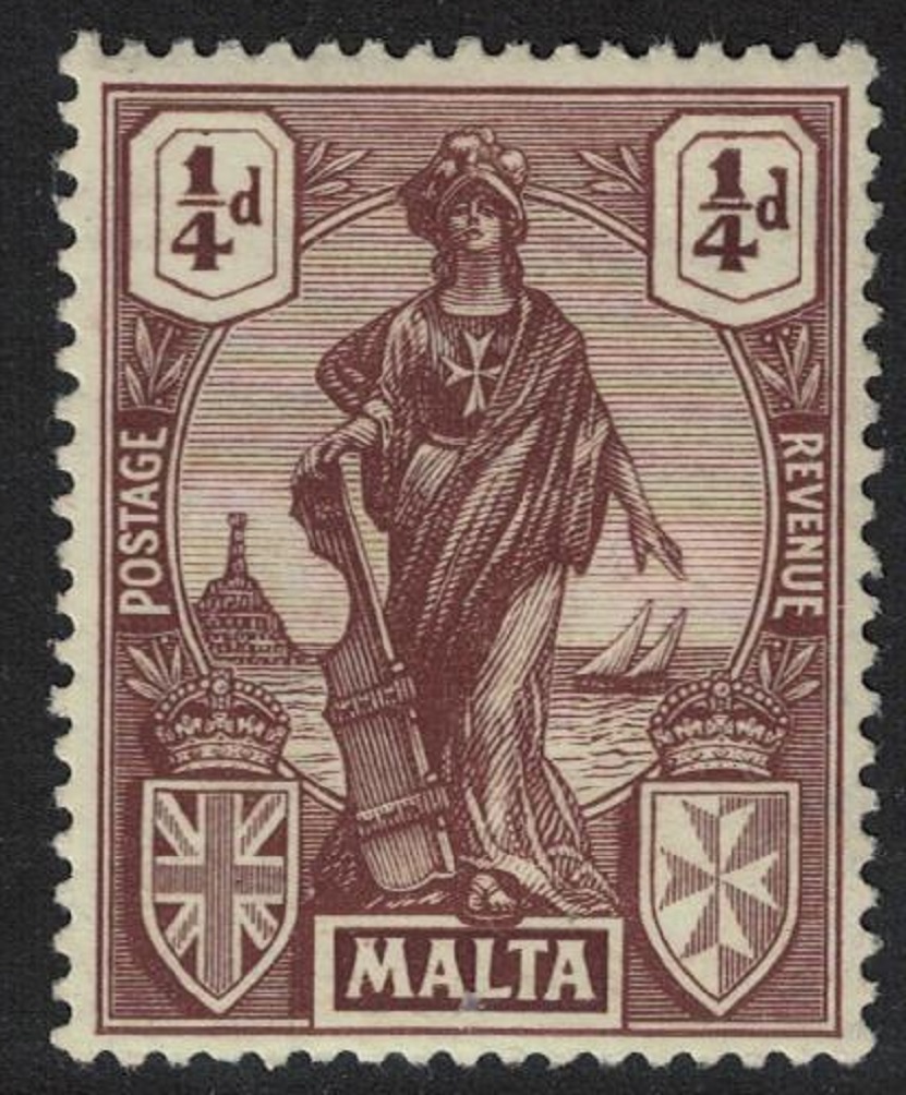 Malta Allegory ¼d. - brown 1922 MH SG#123