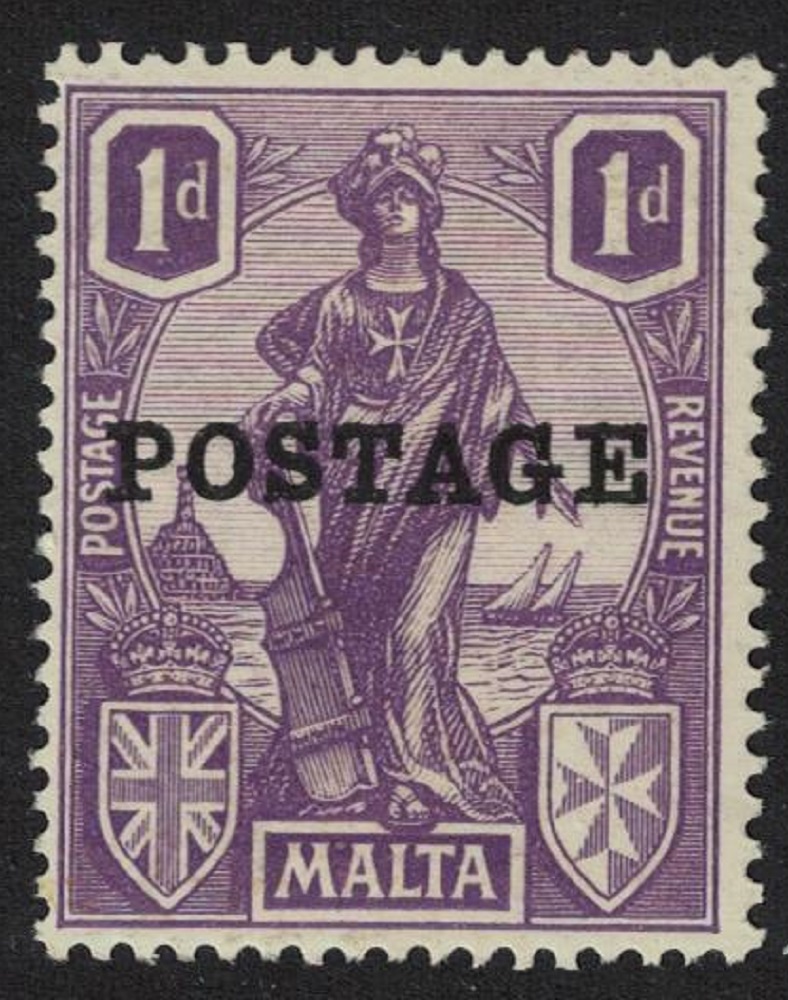 Malta &#39;POSTAGE&#39; overprint 1d 1926 MNH SG#145