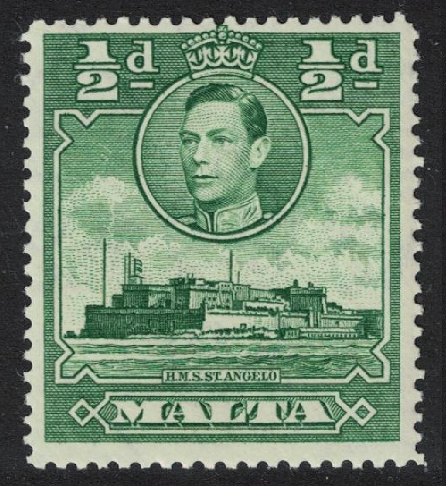 Malta HMS St Angelo ½d green 1943 MNH SG#218