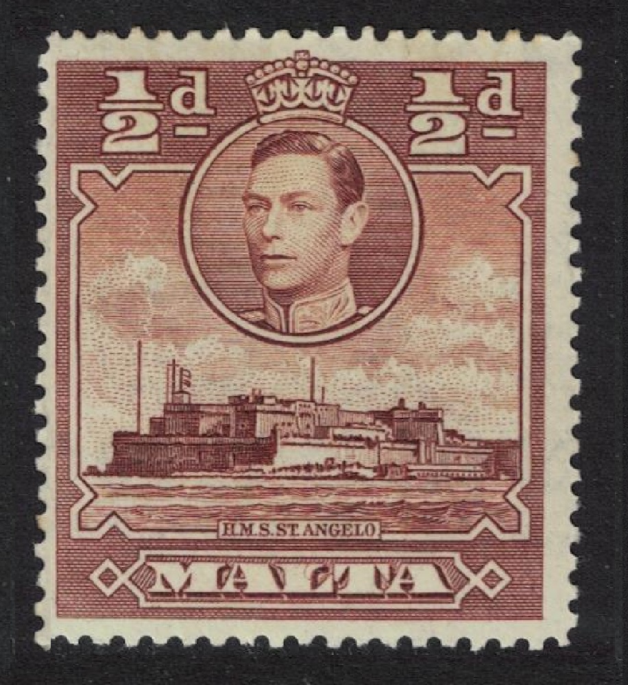 Malta HMS St Angelo ½d brown 1943 MH SG#218a