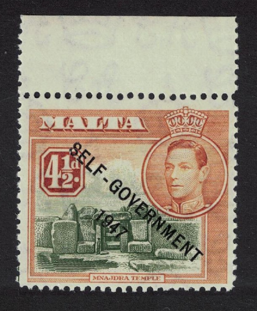 Malta Ruins at Mnajdra 4½d &#39;SELF-GOVERNMENT&#39; 1948 MNH SG#241