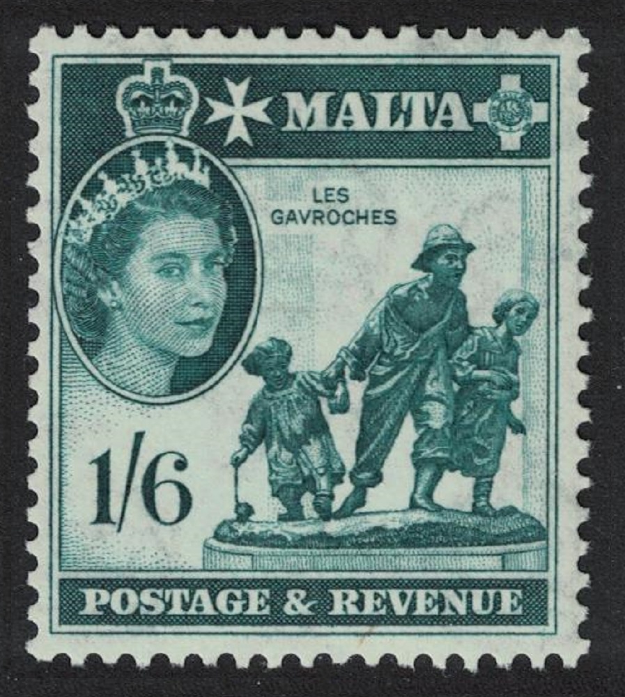 Malta &#39;Les Gavroches&#39; Statue 1s.6d 1956 MH SG#277