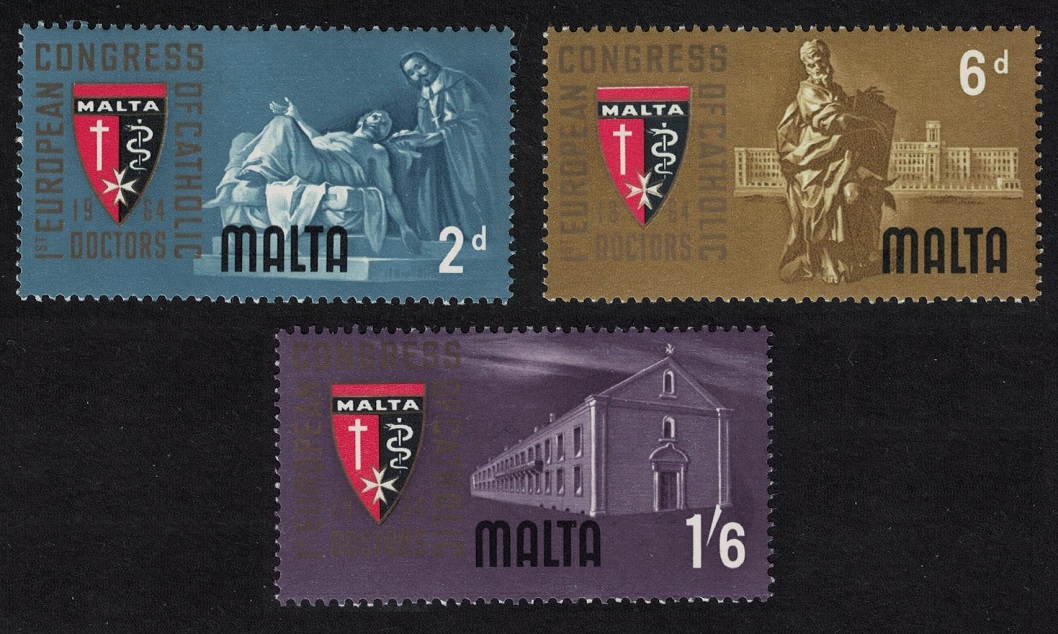 Malta European Catholic Doctors&#39; Congress 3v 1964 MNH SG#318-320 Sc#300-302