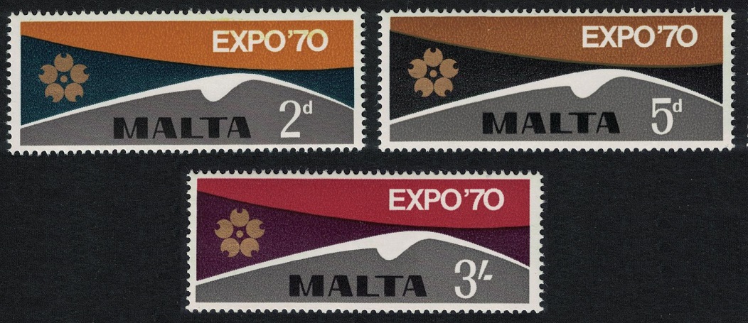 Malta World Fair Osaka 3v 1970 MNH SG#438-440