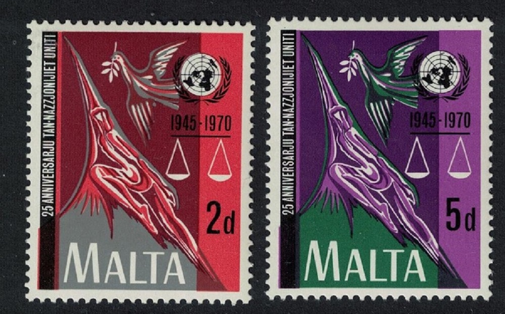 Malta 25th Anniversary of United Nations 2v 1970 MNH SG#441-42