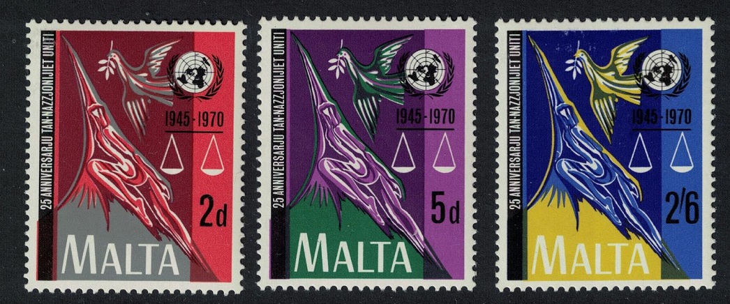 Malta 25th Anniversary of United Nations 3v 1970 MNH SG#441-443