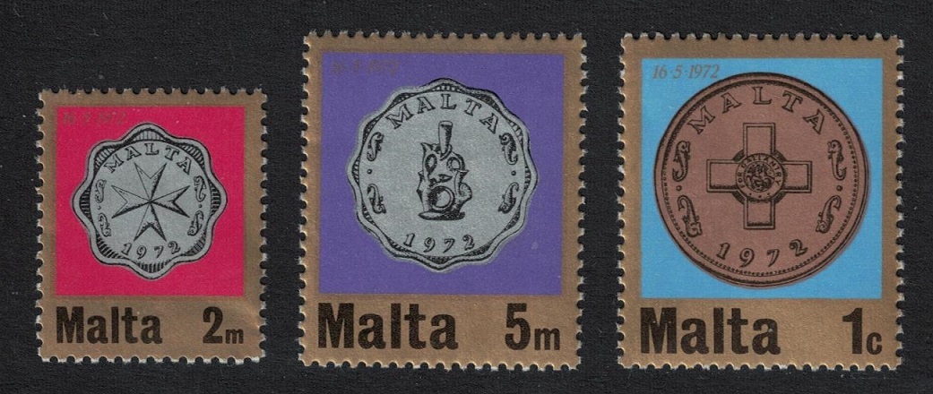 Malta Decimal Currency Coins 3v 1972 MNH SG#467-474