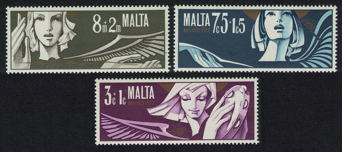 Malta Christmas 3v 1972 MNH SG#482-484 Sc#B10-B12