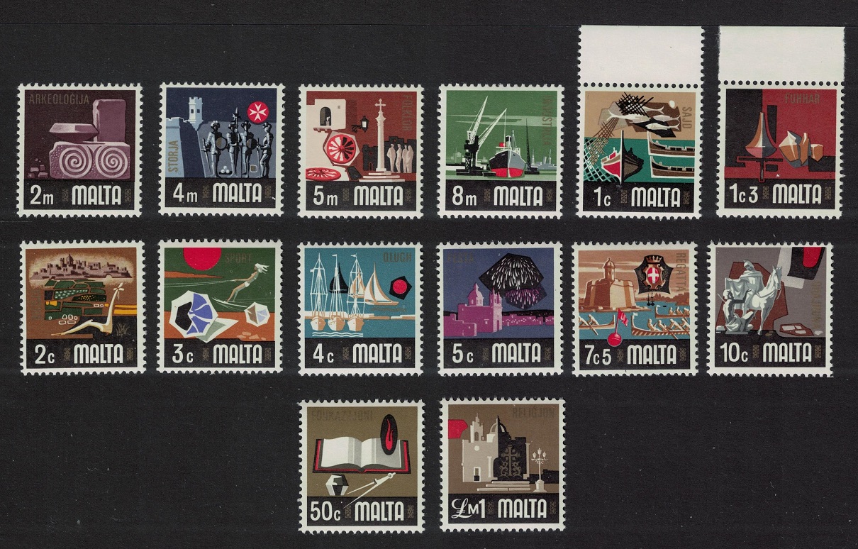 Malta Definitives 14v 1973 MNH SG#486-500 MI#457-470