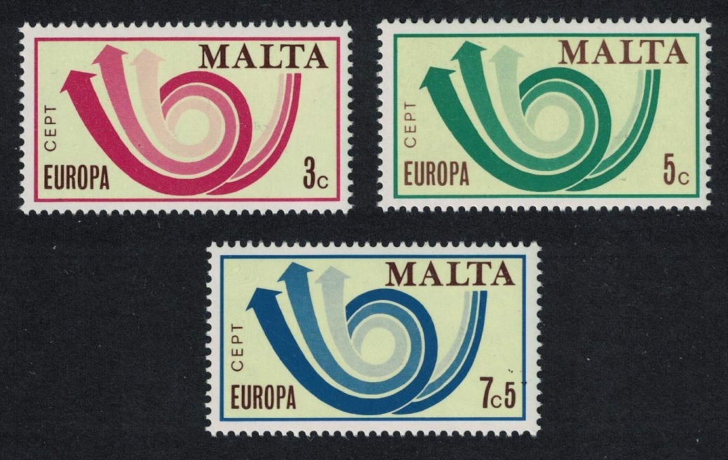 Malta Post horn Europa CEPT 3v 1973 MNH SG#501-503 Sc#469-471