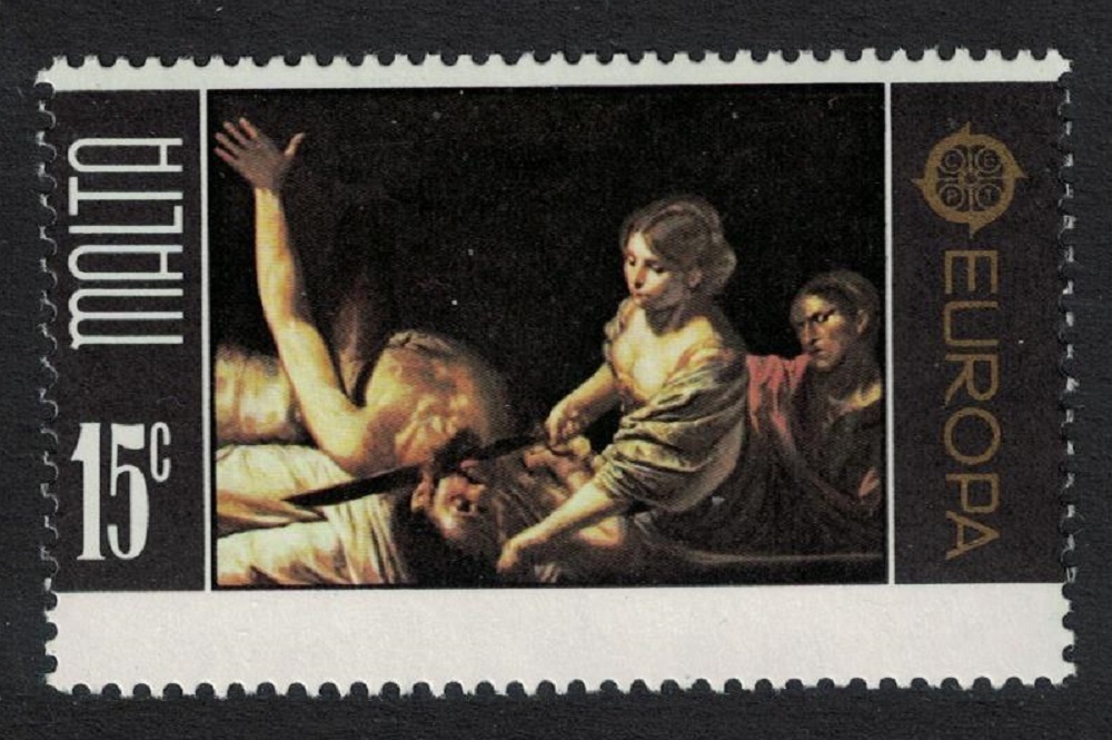 Malta &#39;Judith and Holofernes&#39; Painting by de Boulogne 1975 MNH SG#544