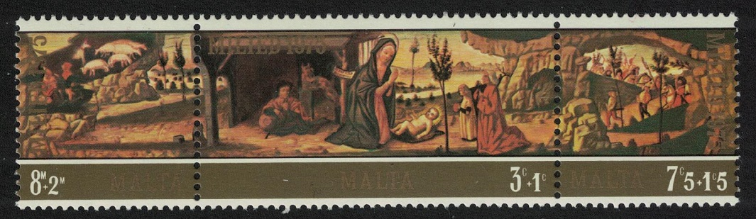 Malta Christmas 3v Strip 1975 MNH SG#549-551 Sc#B20-B22