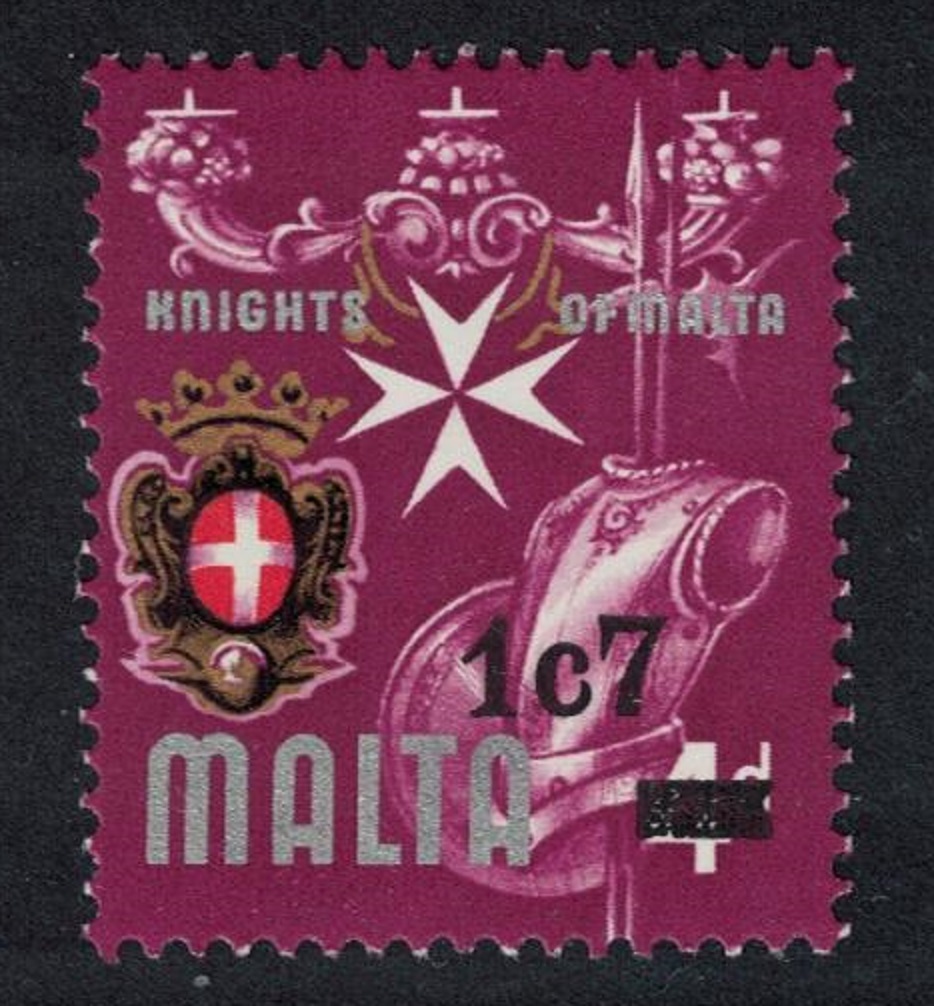 Malta Armour Arms No 336 surch &#39;1c7&#39; 1977 MNH SG#575