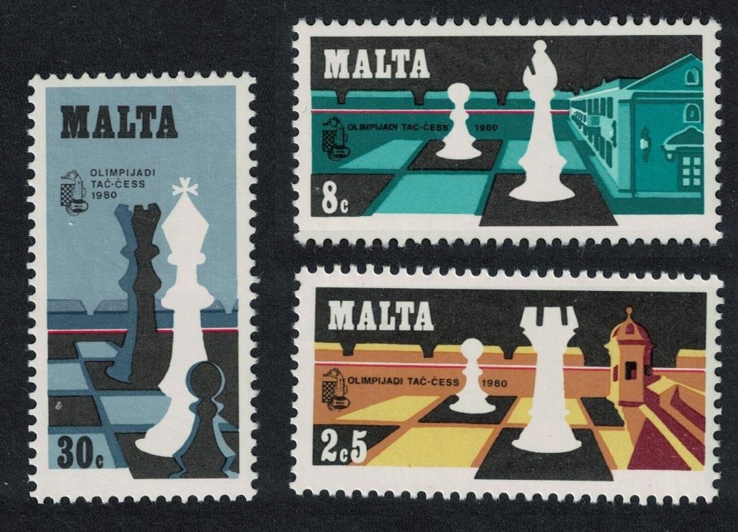 Malta 24th Chess Olympiad 3v 1980 MNH SG#652-654