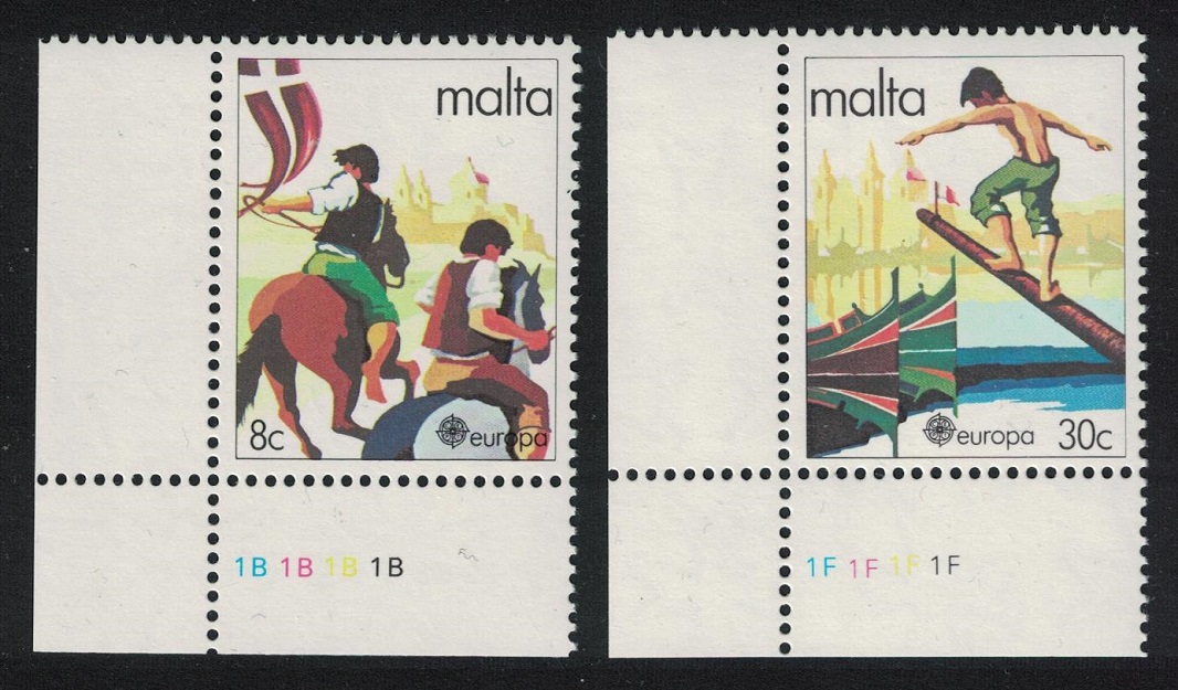 Malta Horses Europa Folklore 2v Corners 1981 MNH SG#659-660