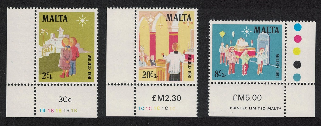 Malta Christmas 3v Corners 1981 MNH SG#683-685