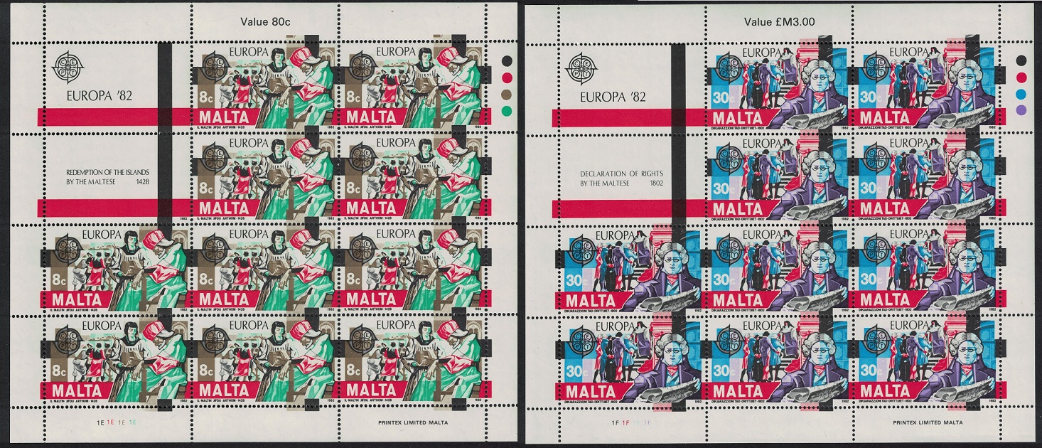 Malta Europa Historical Events 2v Sheetlets 1982 MNH SG#692-693