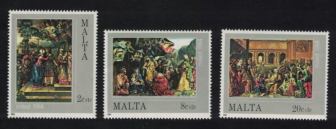 Malta Christmas Paintings 3v 1984 MNH SG#745-747 Sc#B51-B53