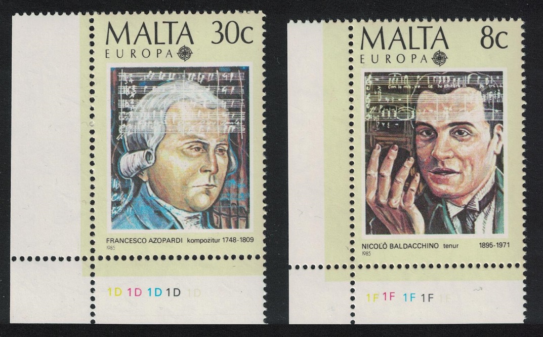 Malta Europa European Music Year 2v Corners 1985 MNH SG#759-760