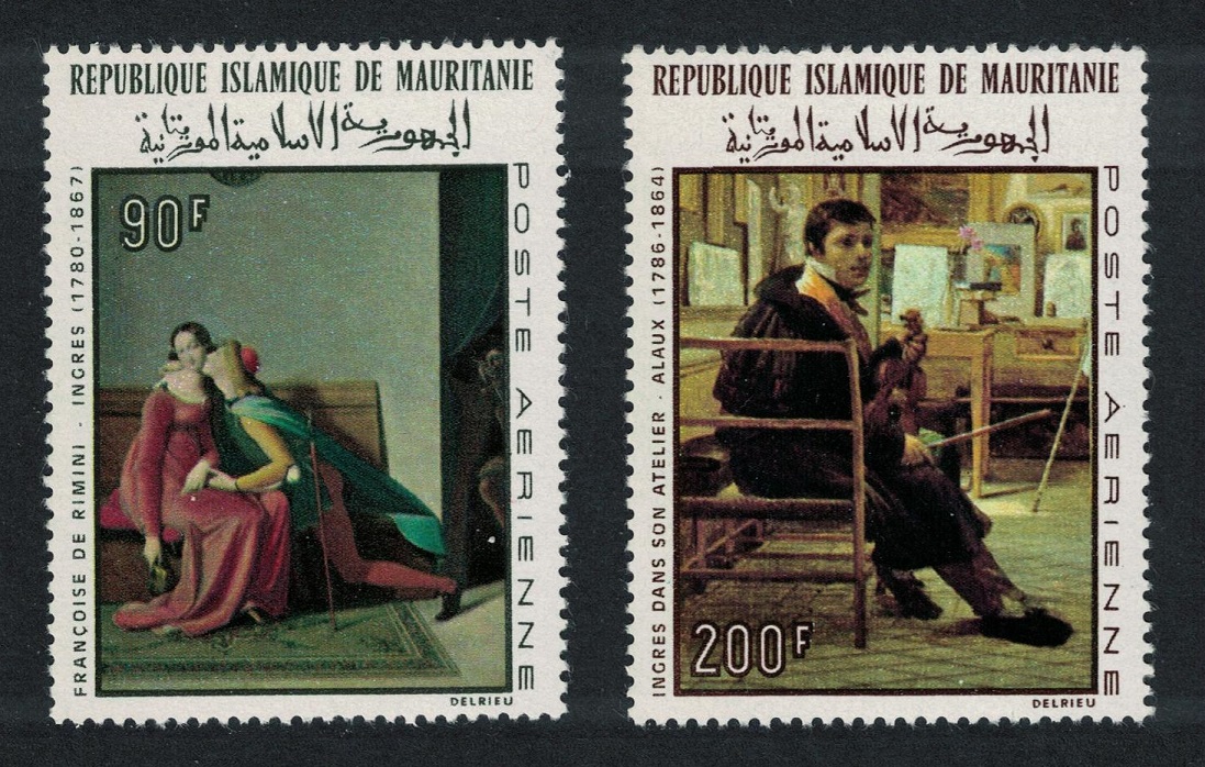 Mauritania Paintings by Jean Ingres 2v 1968 MNH SG#284-285 MI#323-324 Sc#C66+C69