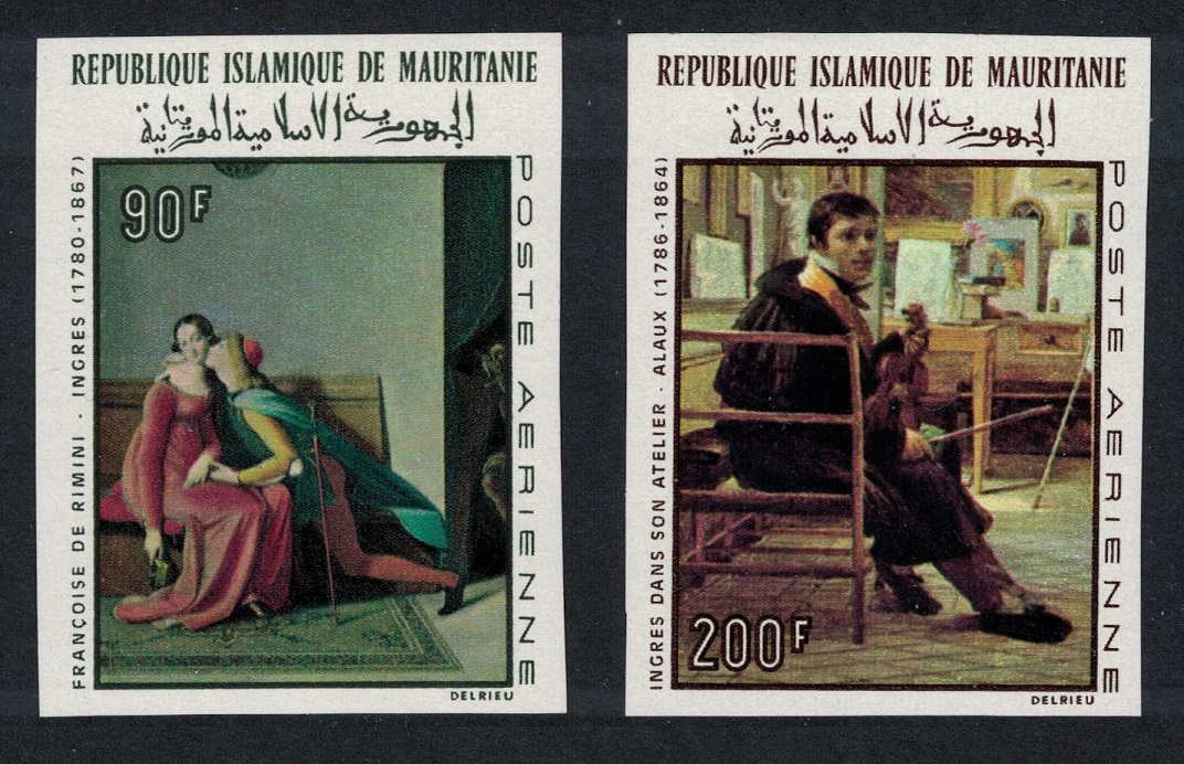 Mauritania Paintings by Jean Ingres 2v Imperf 1968 MNH SG#284-285imo MI#323-324 Sc#C66+C69