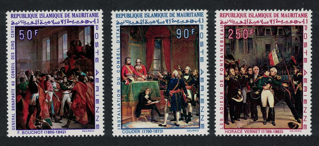 Mauritania Napoleon Bonaparte Paintings 3v 1969 MNH SG#323-325 MI#360-362 Sc#C81-C83