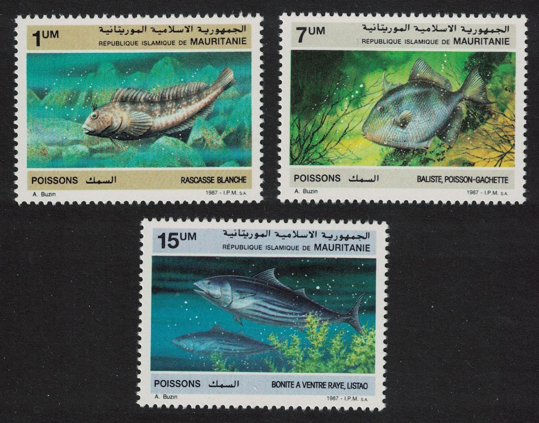 Mauritania Fish 3v 1988 MNH SG#896-898 MI#920-922 Sc#631-633