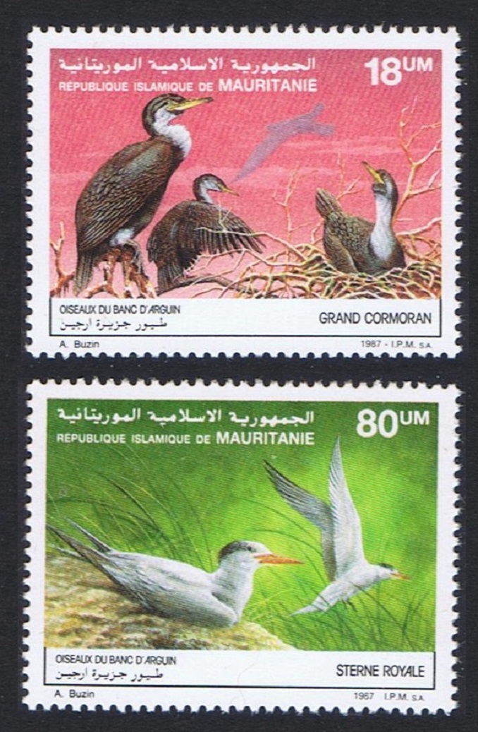 Mauritania Birds Cormorants Terns 2v 1988 MNH SG#899-900 MI#923-924 Sc#634-635