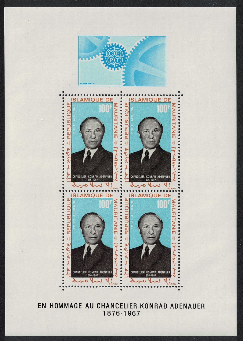 Mauritania Chancellor Adenauer MS 1968 MNH SG#MS295