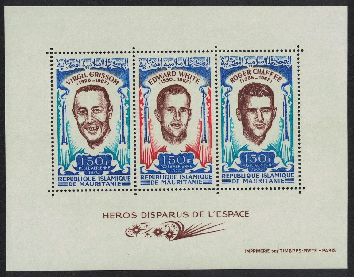 Mauritania Grissom White Lost Heroes of Space MS 1970 MNH SG#MS379 Sc#C103a