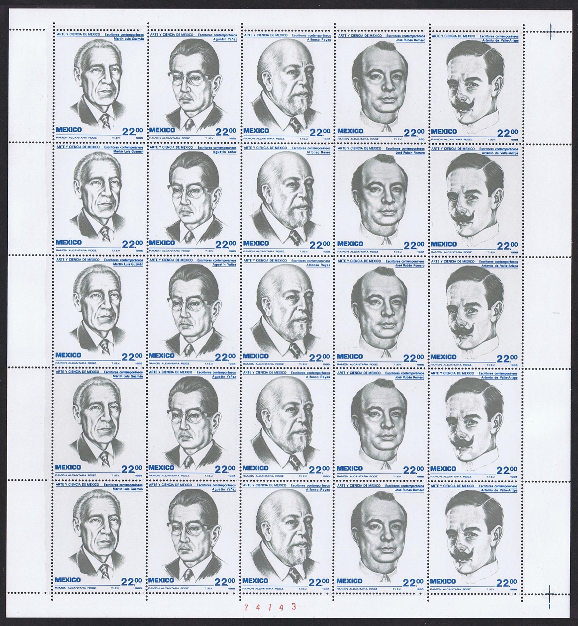 Mexico Mexican Scientists Sheet 1985 MNH SG#1750-1754 Sc#1393-1397