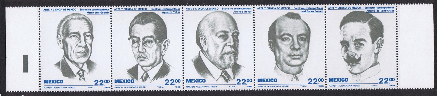 Mexico Mexican Scientists Strip of 5 Folded 1985 MNH SG#1750-1754 Sc#1397a