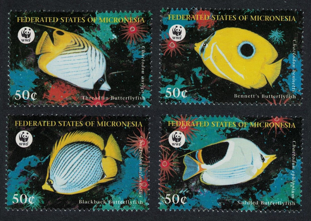 Micronesia WWF Butterflyfishes 4v 1997 MNH SG#579-582