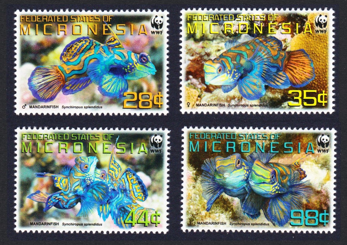 Micronesia WWF Mandarinfish 4v 2009 MNH MI#2052-2055 Sc#848a-d