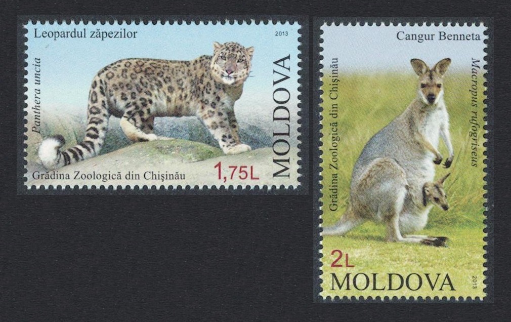 Moldova Snow Leopard Wallaby Chisinau Zoo 2v 2013 MNH SG#814-815