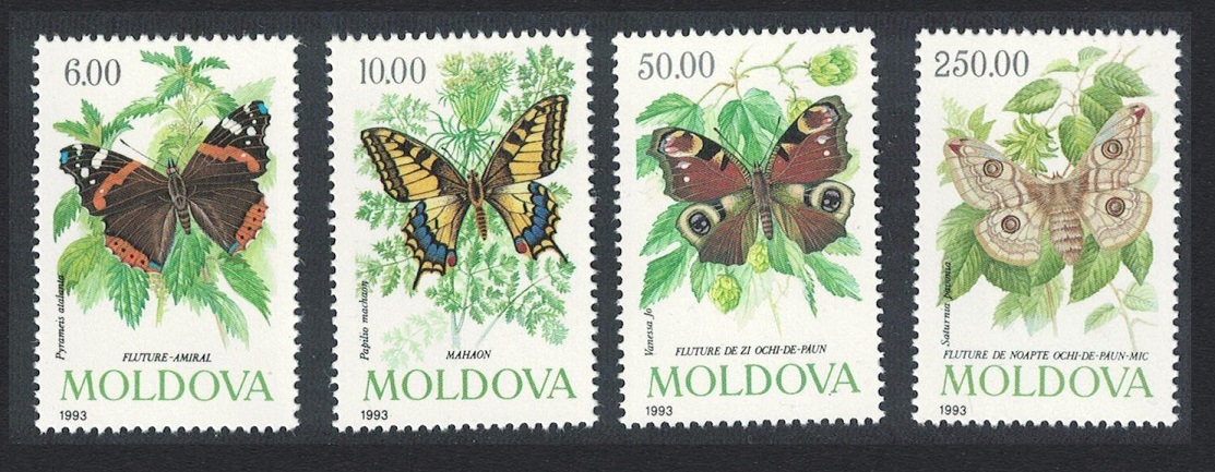 Moldova Butterflies and Moths 4v 1993 MNH SG#94-97 Sc#94-97