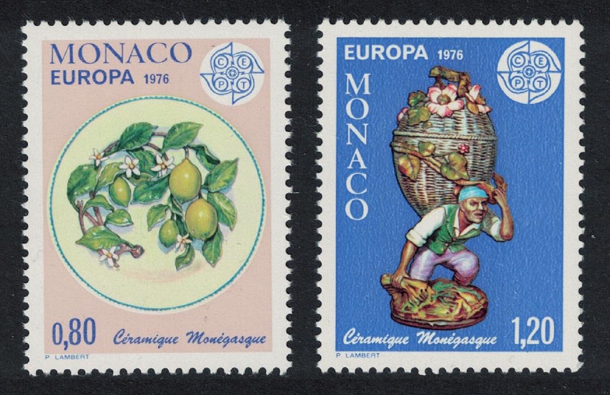 Monaco Europa Monegasque Ceramics 2v 1976 MNH SG#1251-1252