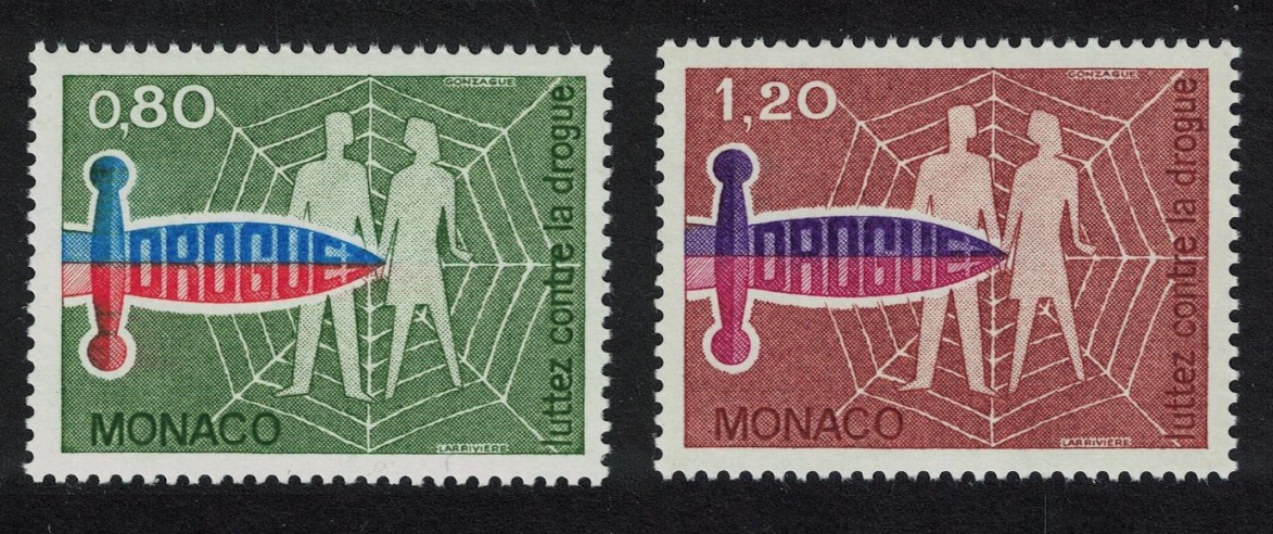 Monaco Campaign against Drug Abuse 2v 1976 MNH SG#1280-1281 Sc#1045-1046